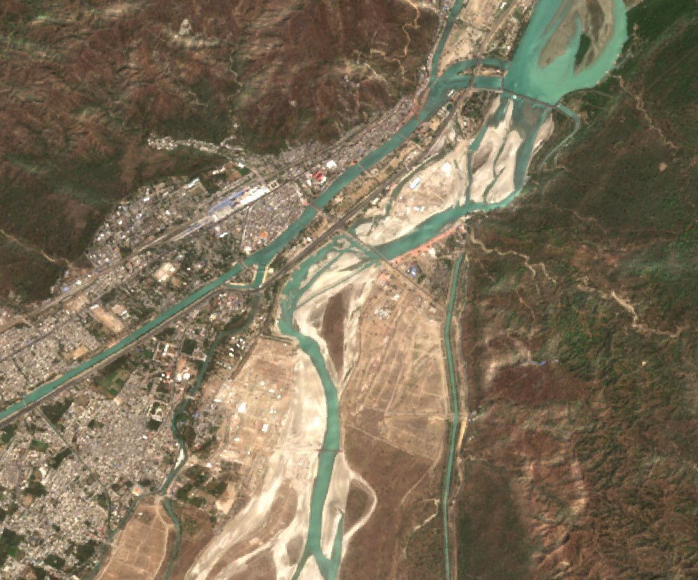 Satellite image of the same area, Kumbh, 25 March 2021