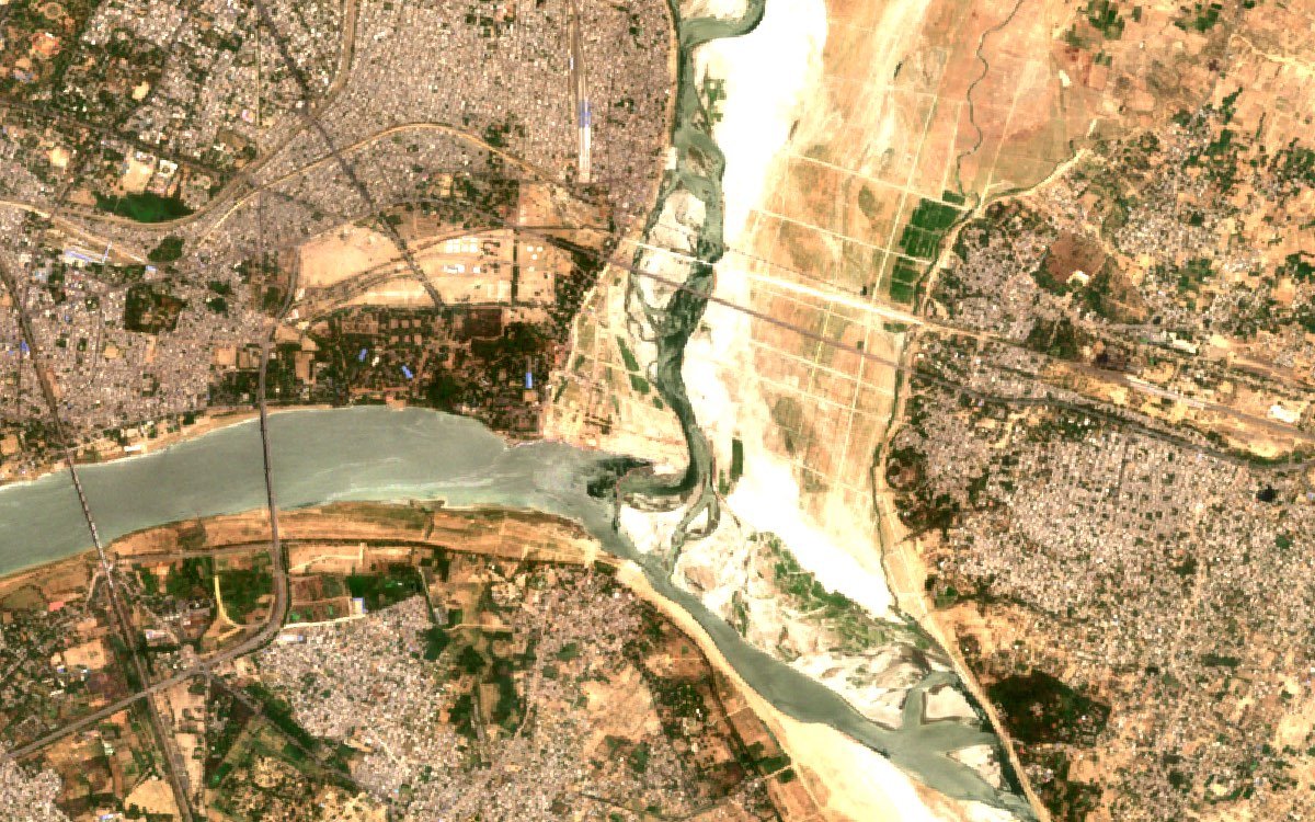 Satellite image of the same area, No mela, 22 May 2024