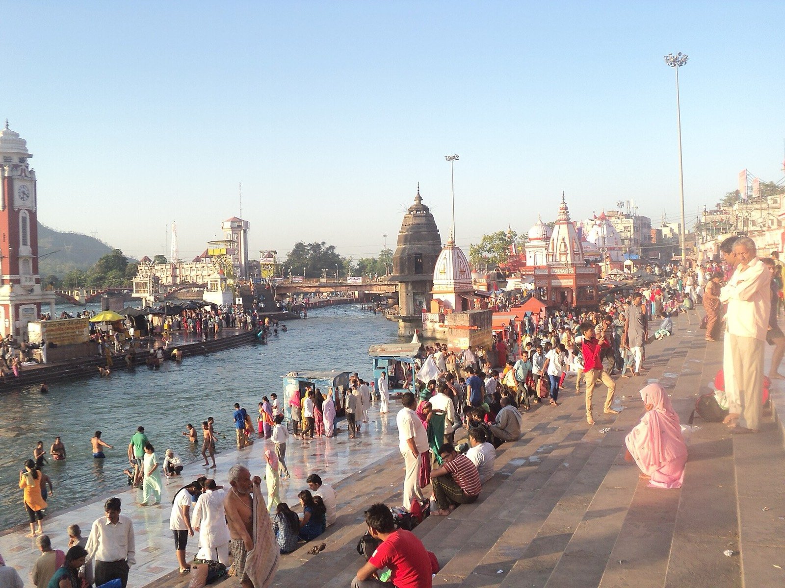 Morning light over the Ganga at Har Ki Pauri, Haridwar